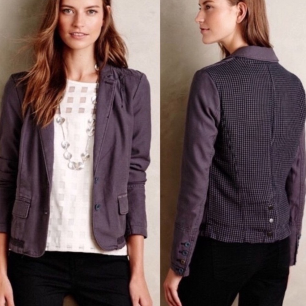 Anthropologie Hei Hei Delaine Blazer in Charcoal/Slate Grey - Picture 1 of 12